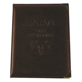 Imitation leather menu with 4 pages